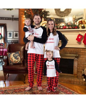 Sleep Sets Christmas Pajamas for Family- Merry Christmas Santa Classic Plaid Matching Family Xmas Pajama Set - Infants' - C91...