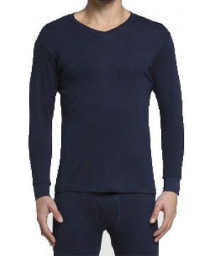 Thermal Underwear Mens Thermal Underwear Set Ultra Soft Long John Set Winter Base Layer Top and Bottom - V Dark Blue - C0192K...