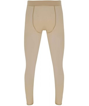 Trunks Men's Open Crotch Sexy Pantyhose Tight Bodysuit Body Stockings - Nude F - C518L9L5ORT