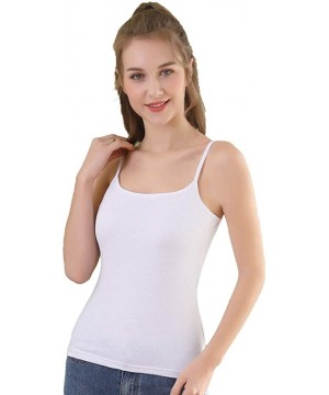 Camisoles & Tanks Women's Camisole Soft Tank Top with Adjustable Spaghetti Strap - 3 Pack - Black/White/Grey - CJ194EM4HSW