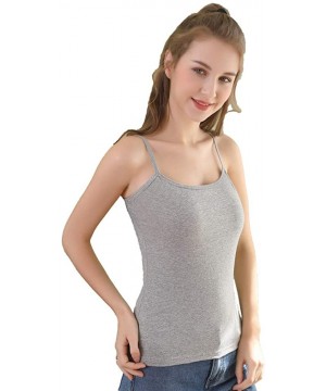 Camisoles & Tanks Women's Camisole Soft Tank Top with Adjustable Spaghetti Strap - 3 Pack - Black/White/Grey - CJ194EM4HSW