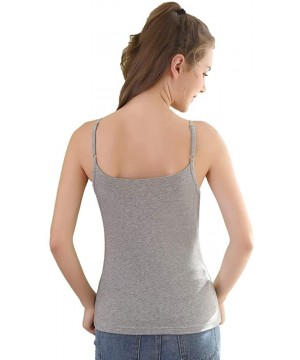 Camisoles & Tanks Women's Camisole Soft Tank Top with Adjustable Spaghetti Strap - 3 Pack - Black/White/Grey - CJ194EM4HSW