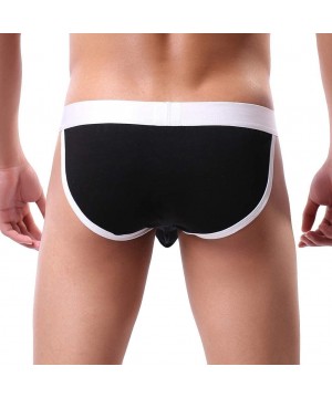 Briefs Mens Underwear Thong Briefs Soft Breathable Knickers Short - Black - C518T7ARCRK