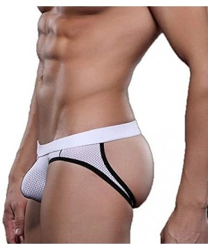 Boxer Briefs Men's Underwear- Hollow Out Men Underwear Boxers Bulge Pouch Men Shorts Hot - G-white - CU190LQX273