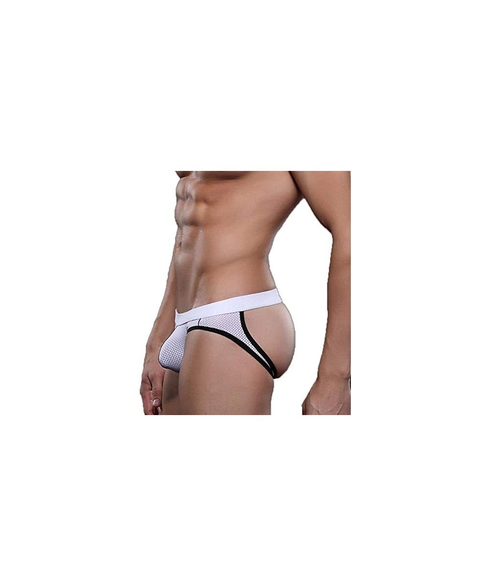 Boxer Briefs Men's Underwear- Hollow Out Men Underwear Boxers Bulge Pouch Men Shorts Hot - G-white - CU190LQX273