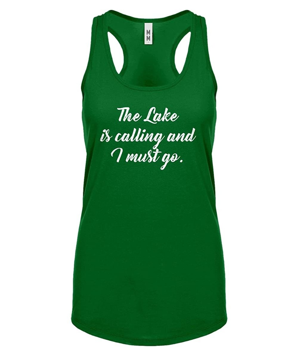 Camisoles & Tanks The Lake is Calling and I Must Go Womens Racerback Tank Top - Kelly Green - CI1885A8W0E