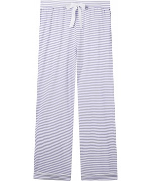 Sets Women's Ultra Soft Bamboo Pajama/Pj Sets - Long Sleeve/Button Down - Long-white Purple Stripe - CB18ZCWY4XZ