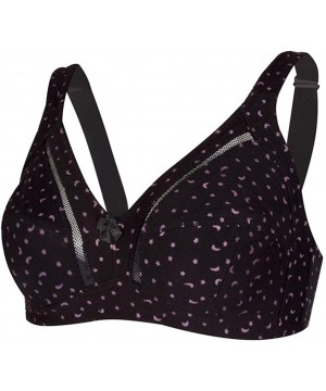 Bras Polka Dot Bra Women's Plus Size Full Coverage Everyday Bras Wireless Seamless Push Up Padded Sports Bralette - Black - C...