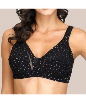 Bras Polka Dot Bra Women's Plus Size Full Coverage Everyday Bras Wireless Seamless Push Up Padded Sports Bralette - Black - C...