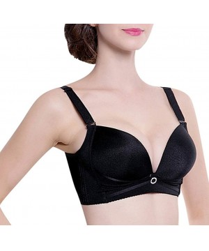 Bustiers & Corsets Women's Plus Size Adjustable Sports Extra-Elastic Breathable Seamless Trim Bra - Black - CJ18YYW4QZU