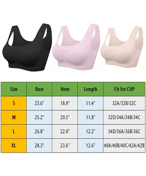 Bras Women's Seamless Yoga Bra Scoop Neck Everyday Bra Comfortable Invisible Sleeping Bralette - Black - CI192I9Z8W0