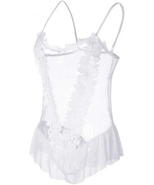 Accessories Women Sexy Lace Mesh One Piece Lingerie Bodysuit Underwear Sleepwear - White - C0197QCM745