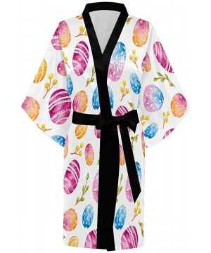 Robes Custom Elegant Dotted Pattern Women Kimono Robes Beach Cover Up for Parties Wedding (XS-2XL) - Multi 2 - C4194UHKN2N