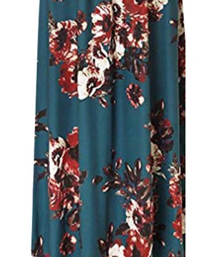 Garters & Garter Belts Women's Casual Loose Short Sleeve Floral Maxi Dresses with Pockets - Blue E - CI18T9ISD7Z