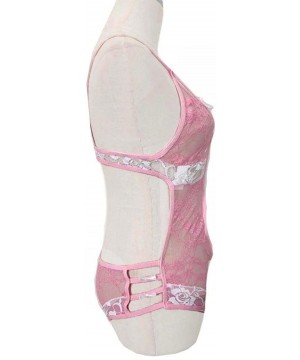 Baby Dolls & Chemises Lady's Sexy Lingerie Plus Size Lingerie Lace Underwear Siamese Babydoll Nightwear - Pink - CI18DYRON0D