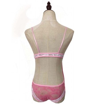 Baby Dolls & Chemises Lady's Sexy Lingerie Plus Size Lingerie Lace Underwear Siamese Babydoll Nightwear - Pink - CI18DYRON0D