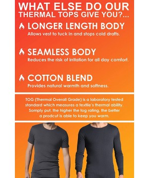 Thermal Underwear Mens Winter Warm Thermal Underwear Short Sleeve Vest Top Shirt - Charcoal - CG12NTXXKOD