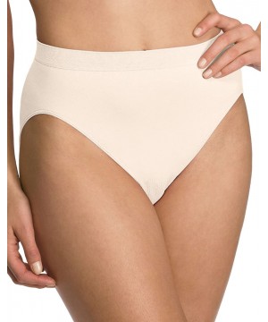 Panties Women's Comfort Revolution Seamless High-Cut Brief Panty (6 Pack) - Light Beige - C5123Z4O65J