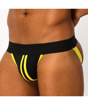 G-Strings & Thongs Mens Jockstrap Pack Striped Cotton Jock Straps Supporter - 4-pack Assorted - CL18ZYZD6RC