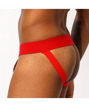 G-Strings & Thongs Mens Jockstrap Pack Striped Cotton Jock Straps Supporter - 4-pack Assorted - CL18ZYZD6RC