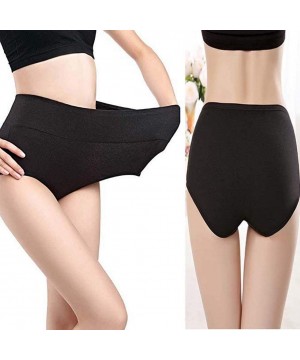 Panties Women's Soft Cotton Briefs Underwear Breathable Middle Waist Panties - 2-pack(black) - CR192360HMZ