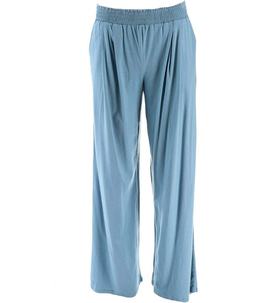 Bottoms Loungewear Tall Cozy Knit Wide-Leg Pants A347174 - Dusty Blue - CX197H4RMDA