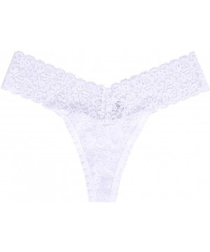 Panties 5 Pack Women's Sexy Stretchy Lace Thong V Cheeky Underwear See Through Panties - 91831-c - CL193TQ8N0X