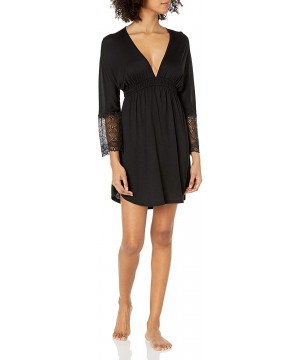 Nightgowns & Sleepshirts Women's Long Shirttail Night Dress - Black - CR122D17BZ7