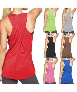 Nightgowns & Sleepshirts Women Activewear Yoga Tops Running Workouts Yoga Sport Racerback Blouse Jogger Sport Vest Tank Shirt...