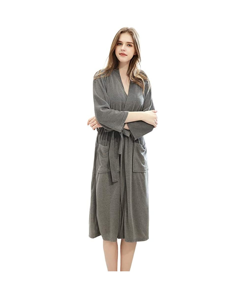 Robes Womens Fleece Bathrobe - Soft Plush Robe Spa Full Length Warm Robe - 05grey - CH18YQTS56T