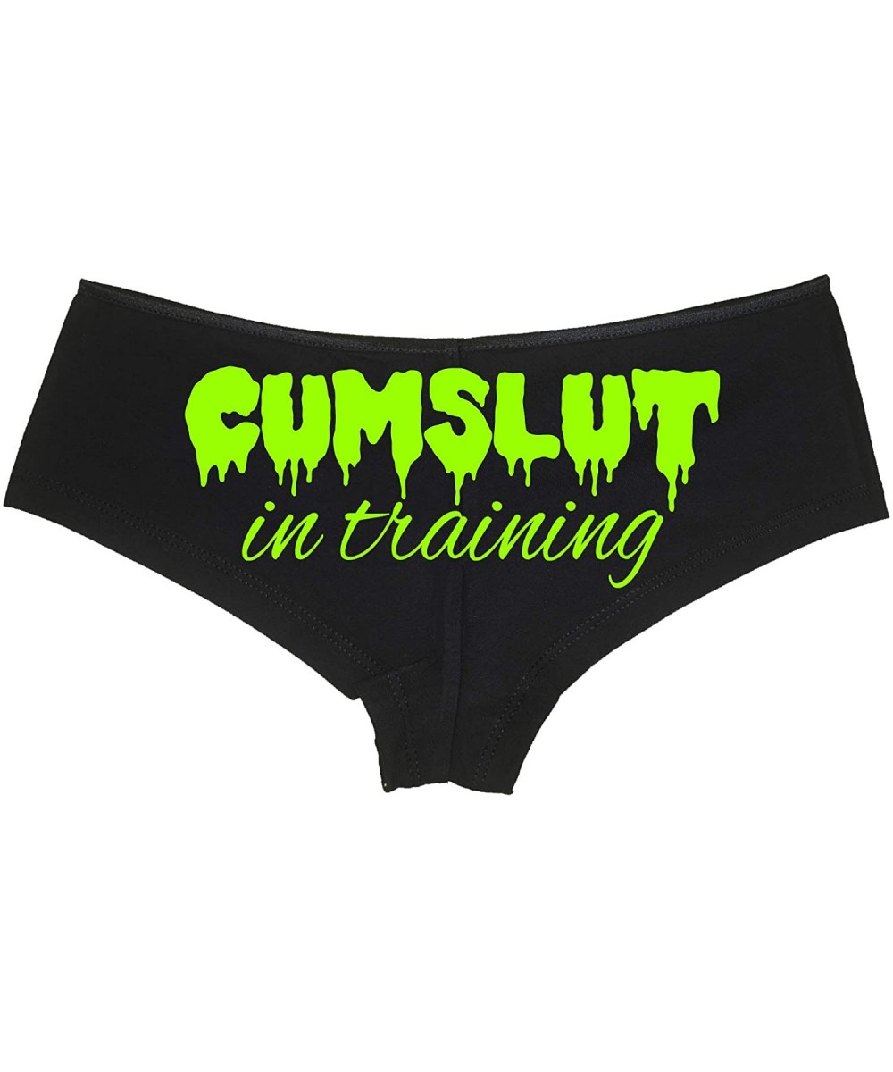 Panties Cumslut in Training Submissive Oral Sub Slut Black Panty DDLG - Lime Green - CF18NUTR69X