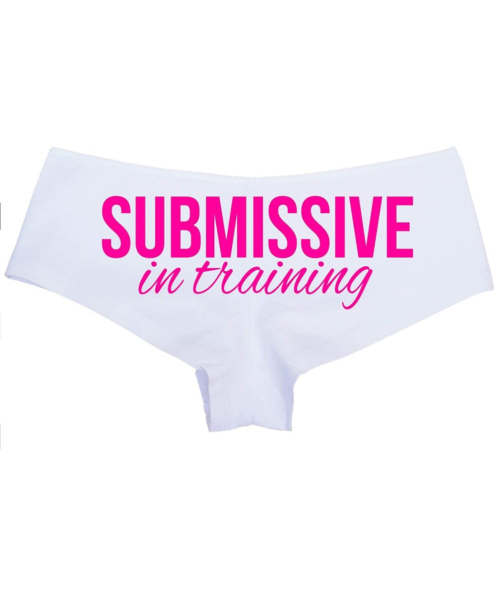 Panties Submissive in Training Sub Slut White Sexy Boyshort DDLG BDSM - Hot Pink - CY18NUWCCSE