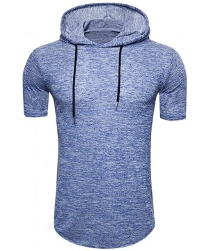 Thermal Underwear Mens Running Athletic Hoodie- Muscle Sweatshirt Summer Short Sleeve Longline Pullover Breathable Tee Tops -...