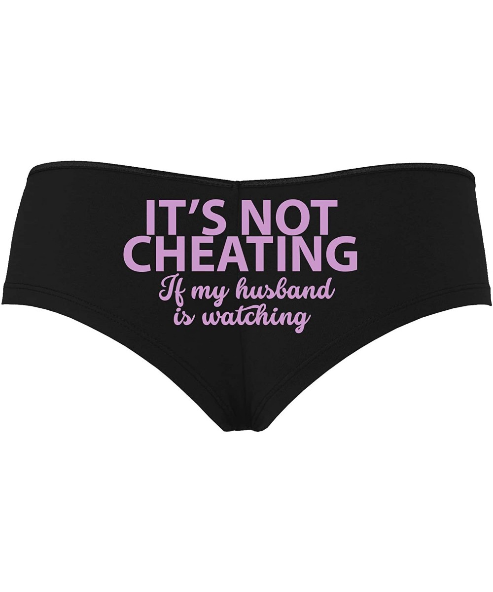 Panties Its Not Cheating If My Husband Watches Black Boyshort Panties - Lavender - C8195GN5S7L