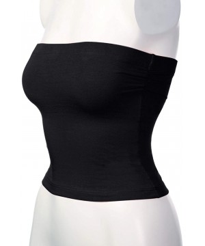 Shapewear Women's Tube Crop Tops Strapless Cute Sexy Cotton Tops - 014-black-1 - CJ18NWN9HZH