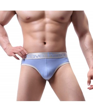 G-Strings & Thongs Breathable Stretch Cotton Thong Underwear Men's Fashion Classic G-String - Light Blue - CB18TAKQC2N