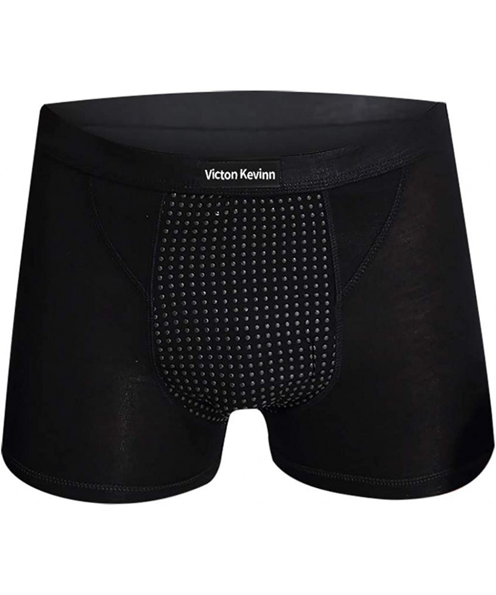 Briefs Energy Underwear Mens Personalized Unique Therapy Boxers Briefs Solid Underpants with 22 Magnets Black - C118X68C76X