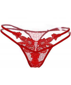 Panties Women's 3 Pack Sexy Lace Thong Panty - One Size Fits All (fits S/M/L) - CD11QZNCBEB