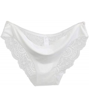 Slips Women lace Panties Seamless Cotton Panty Hollow Briefs Underwear - White - C618UC9LW5N