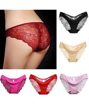 Slips Women lace Panties Seamless Cotton Panty Hollow Briefs Underwear - White - C618UC9LW5N