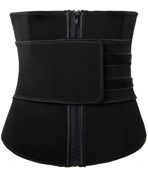 Shapewear 11" Latex Waist Cincher Waist Trainer Trimmer Long Torso 4 Hook Rows and Zipper - Black - CT193DX6C76