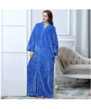 Robes Blanket Thick Warm Pajamas Male Winter Coral Velvet Zipper Zipper Pajamas Pregnant Women Robe Flannel Nightdress-Woman ...