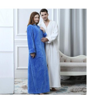 Robes Blanket Thick Warm Pajamas Male Winter Coral Velvet Zipper Zipper Pajamas Pregnant Women Robe Flannel Nightdress-Woman ...