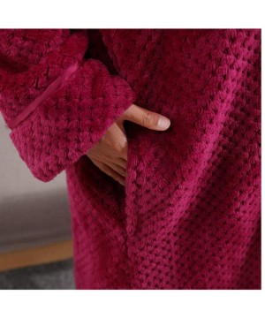 Robes Blanket Thick Warm Pajamas Male Winter Coral Velvet Zipper Zipper Pajamas Pregnant Women Robe Flannel Nightdress-Woman ...