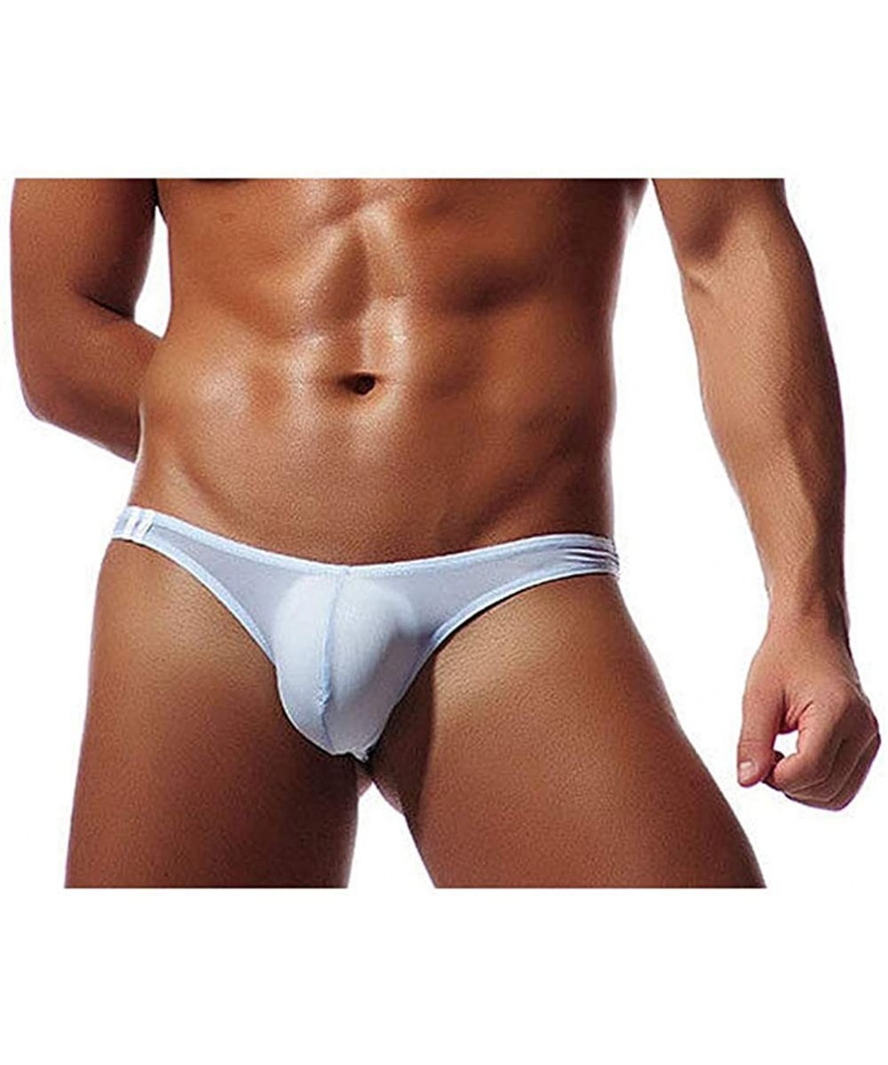 G-Strings & Thongs Men's Low Rise Stretch Thong Underwear Briefs Sexy T-Back G-String 1PC - Light Blue - CB1942LLN29