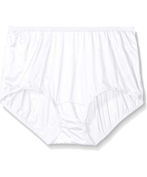 Panties Women's Plus-Size Panties-Nylon Modern Brief (3 Pack) - White - C512EB7UP4P