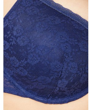 Bras Women's Front Closure Lace Racerback Bra - French Navy - CA1803M5M80