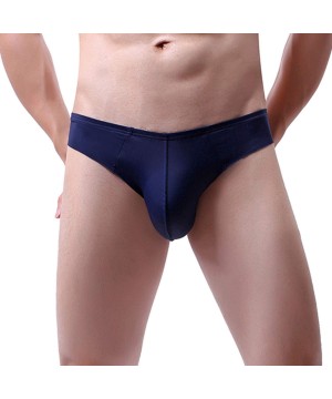 Briefs Men Fashion Splicing Soft Briefs Underpants Knickers Shorts Men Underwear Sexy Briefs Male Panties New - White - CD19E...