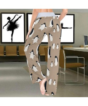 Bottoms Cute Penguins Funny Birds Women's Pajama Pants Lounge Sleep Wear - Multi - C019DC3CK8T