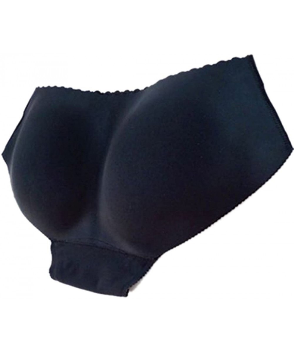 Panties Underwear- Padded Seamless Butt Hip Enhancer Shaper Panties - Black - CE12C6I1VQH